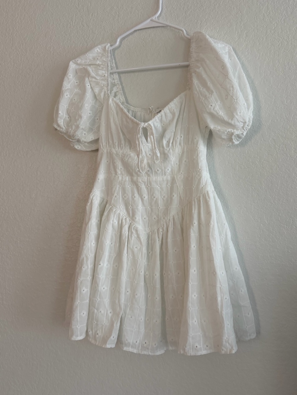 Altar'd State White Eyelet Tiered Mini Dress - Picture 3 of 9